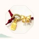 Peach Blossom Bow Knot Fu Character Charm Bracelet