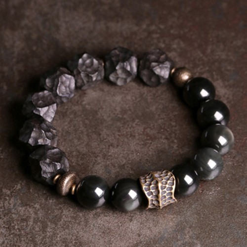 Natural Garnet Pink Crystal Love Bracelet