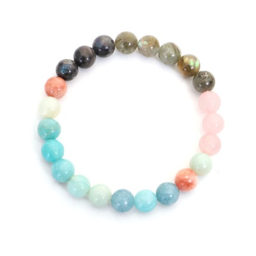Amazonite Black Glitter Stone Positive Tassel Bracelet Amazonite Black Glitter Stone Positive Tassel Bracelet
