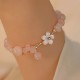 Gold-Plated Pink Crystal Flower Love Bracelet Gold-Plated Pink Crystal Flower Love Bracelet