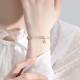 14K Gold Plated Strawberry Quartz M枚bius Loop Bracelet