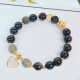 Natural Silver Sheen Obsidian Heart Star Flower Protection Bracelet