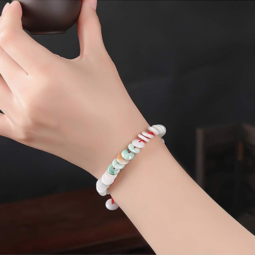 Round Jade Lucky Red String Weave Bracelet Round Jade Lucky Red String Weave Bracelet