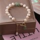 Pearl Green Strawberry Quartz Healing Bracelet