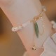 14K Gold Plated Hetian Jade Bamboo Leaf Luck Bracelet 14K Gold Plated Hetian Jade Bamboo Leaf Luck Bracelet