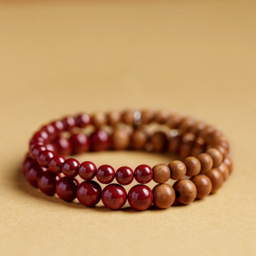 925 Sterling Silver Peach Wood Cinnabar Evil Spirit Bracelet 925 Sterling Silver Peach Wood Cinnabar Evil Spirit Bracelet