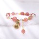 Strawberry Quartz Crystal Money Bag Bracelet