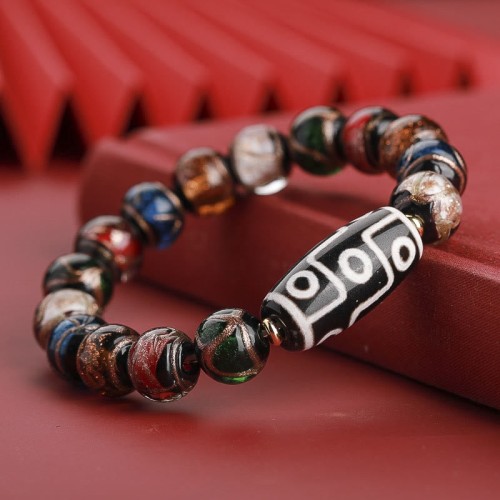 Tibetan Nine-Eye Dzi Bead Wealth Bracelet Tibetan Nine-Eye Dzi Bead Wealth Bracelet