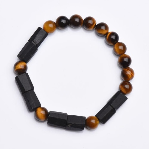 Black Tourmaline Tiger Eye Positive Bracelet