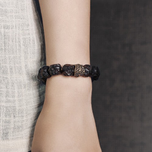 Ebony Wood Copper Peace Balance Couple Bracelet Ebony Wood Copper Peace Balance Couple Bracelet