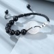 925 Sterling Silver Black Obsidian Agate Strength Bracelet 925 Sterling Silver Black Obsidian Agate Strength Bracelet