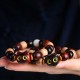 Ebony Wood Cat Engraved Protection Bracelet