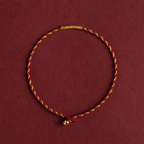 14K Gold Red Rope King Kong Knot Bracelet 14K Gold Red Rope King Kong Knot Bracelet