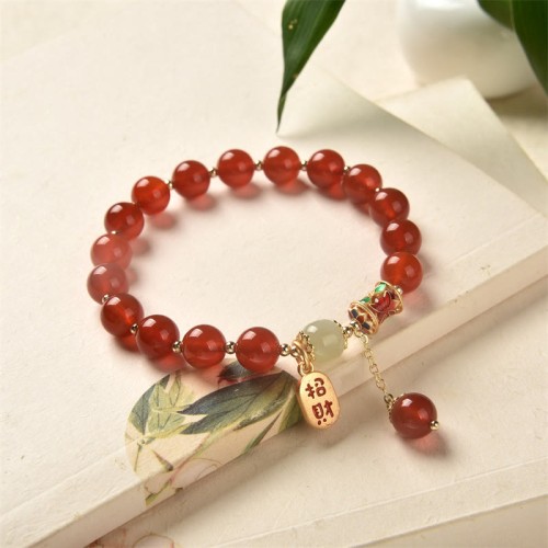 Natural Red Agate Jade Confidence Blessing Bracelet