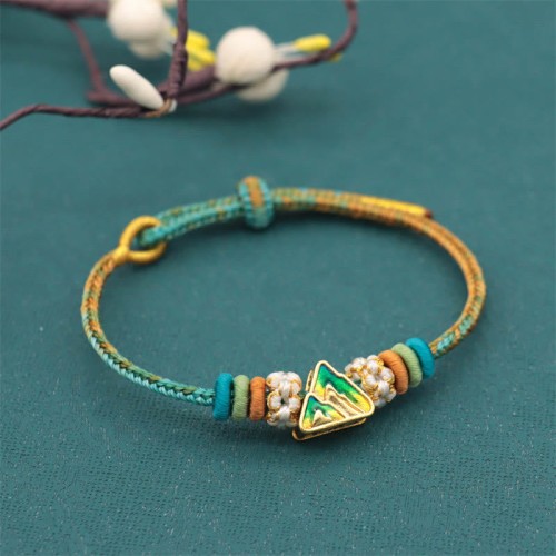 Peach Blossom Knot Luck Braided Bracelet