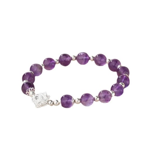925 Silver Amethyst Lotus Spiritual Bracelet 925 Silver Amethyst Lotus Spiritual Bracelet