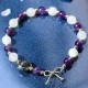 Amethyst Cat Eye Black Rutilated Quartz Bead Bracelet