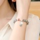Moonstone Strawberry Quartz Flower Healing Charm Bracelet Moonstone Strawberry Quartz Flower Healing Charm Bracelet