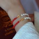 14K Gold Plated Pearl Luck Red String Bracelet 14K Gold Plated Pearl Luck Red String Bracelet