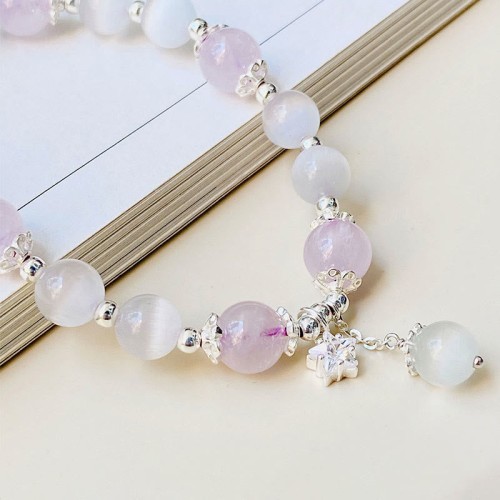 925 Sterling Silver Amethyst Cat's Eye Spiritual Star Bracelet 925 Sterling Silver Amethyst Cat's Eye Spiritual Star Bracelet