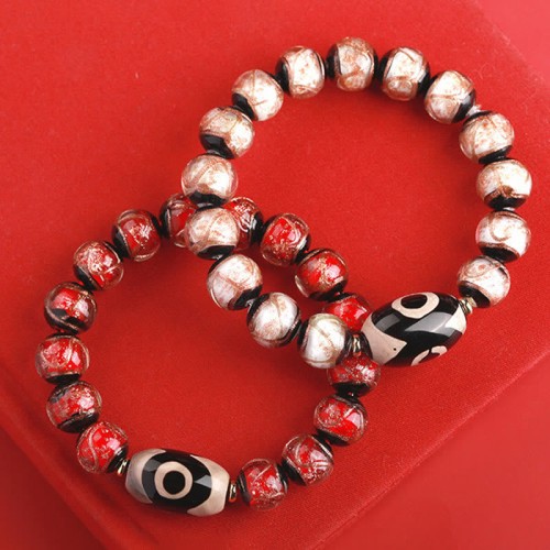 Tibetan Nine-Eye Dzi Bead Wealth Bracelet Tibetan Nine-Eye Dzi Bead Wealth Bracelet