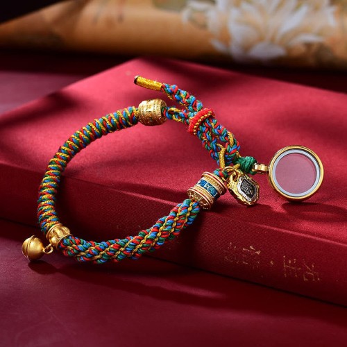 Om Mani Padme Hum Zakiram Wealth Amulet Bracelet