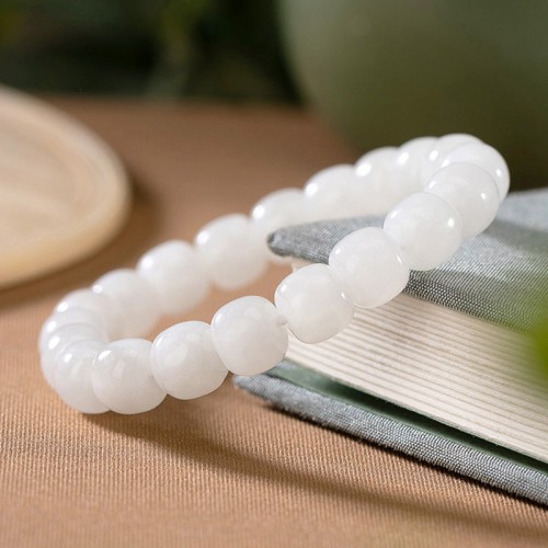 Hetian White Jade Happiness Blessing Bracelet Hetian White Jade Happiness Blessing Bracelet