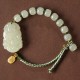 Sterling Silver Hetian Jade Happiness Bracelet
