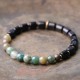 Ebony Wood Red Jasper Moss Agate Peace Bracelet Ebony Wood Red Jasper Moss Agate Peace Bracelet