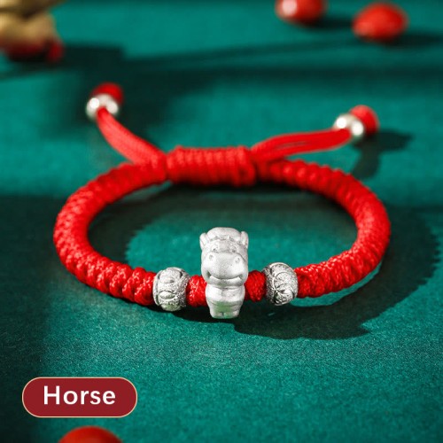 999 Sterling Silver Chinese Zodiac Kids Bracelet