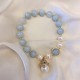 Aquamarine Pearl Healing Lucky Cat Charm Bracelet Aquamarine Pearl Healing Lucky Cat Charm Bracelet