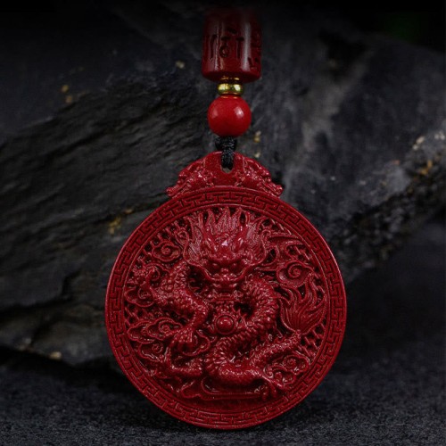 Dragon Cinnabar Protection Pendant