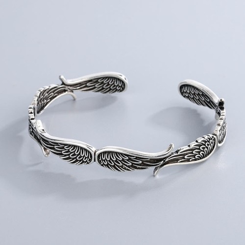 Angel Wings Feather Pattern Luck Cuff Bracelet Angel Wings Feather Pattern Luck Cuff Bracelet