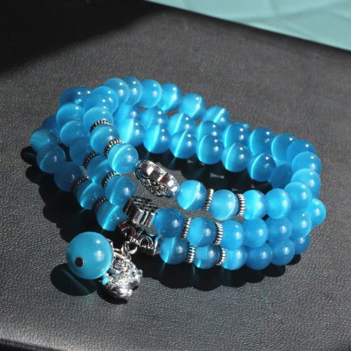 Cat Eye PiXiu Support Triple Wrap Bracelet