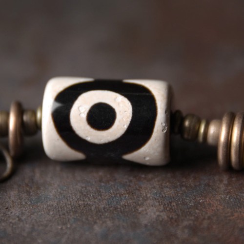 Ebony Wood Dzi Bead Protection Bracelet Ebony Wood Dzi Bead Protection Bracelet