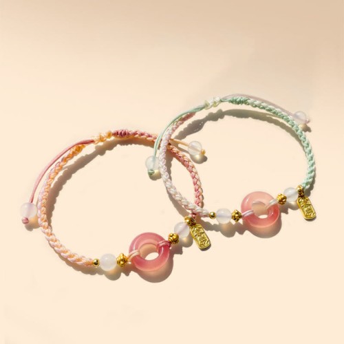 Peace Agate Peace Buckle Braided Bracelet Peace Agate Peace Buckle Braided Bracelet