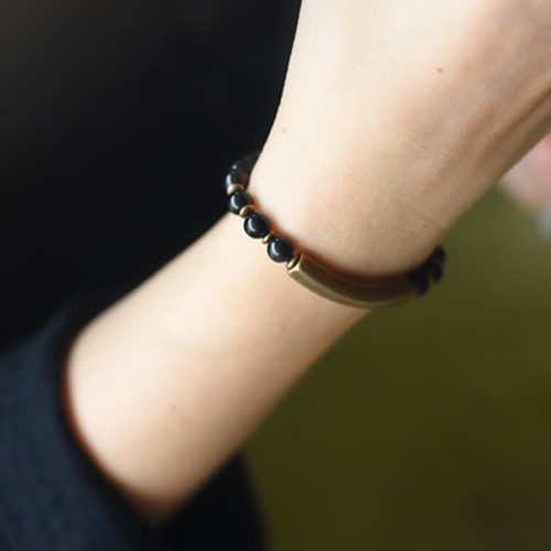 Red Jasper Moss Agate Black Obsidian Peace Bracelet Red Jasper Moss Agate Black Obsidian Peace Bracelet
