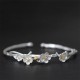 925 Sterling Silver Plum Flower Blessing Adjustable Bangle 925 Sterling Silver Plum Flower Blessing Adjustable Bangle