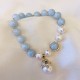 Aquamarine Pearl Healing Lucky Cat Charm Bracelet Aquamarine Pearl Healing Lucky Cat Charm Bracelet