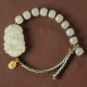 Sterling Silver Hetian Jade Happiness Bracelet