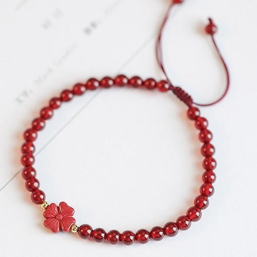 Natural Red Agate Endless Knot Confidence Bracelet