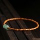 Olive Pit Green Aventurine Bamboo Luck Bracelet