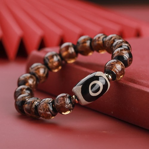 Tibetan Nine-Eye Dzi Bead Wealth Bracelet Tibetan Nine-Eye Dzi Bead Wealth Bracelet