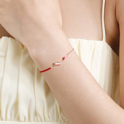 925 Silver Koi Fish Lotus Star Red String Bracelet 925 Silver Koi Fish Lotus Star Red String Bracelet