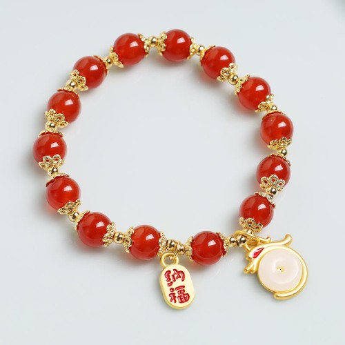 Year of the Dragon Red Agate Green Aventurine Bracelet Year of the Dragon Red Agate Green Aventurine Bracelet