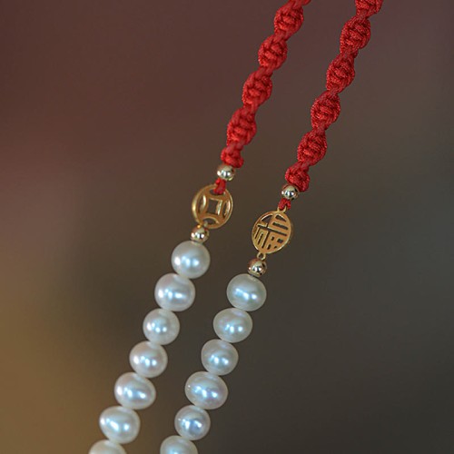 14K Gold Plated Pearl Luck Red String Bracelet 14K Gold Plated Pearl Luck Red String Bracelet
