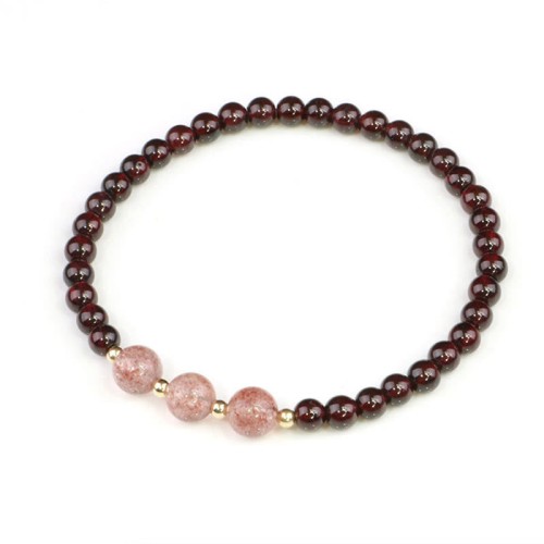 Garnet Strawberry Quartz Calm Bracelet Garnet Strawberry Quartz Calm Bracelet