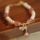 Pearl Strawberry Quartz Honey Bee Charm Healing Bracelet