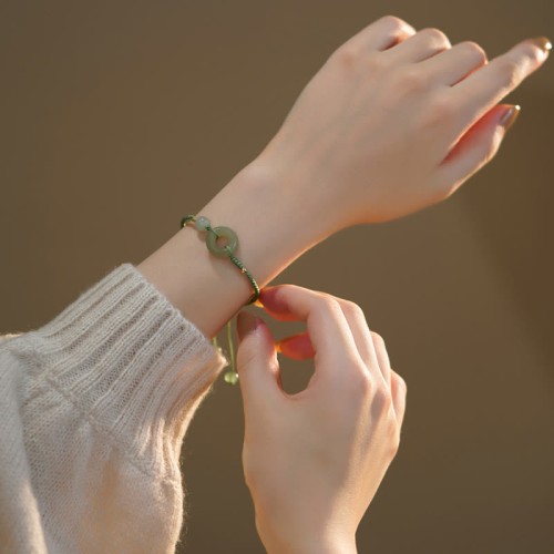 Lotus Jade Luck Happiness Bracelet