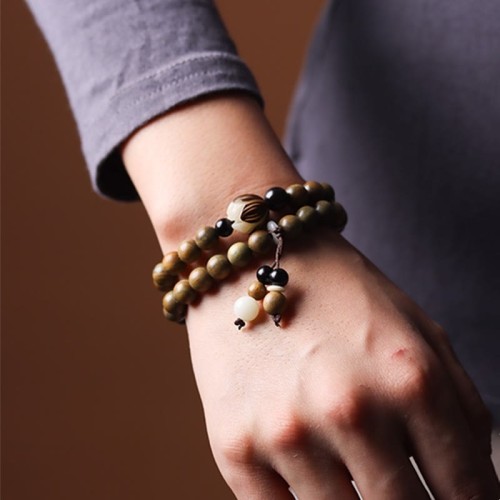 Green Sandalwood Bodhi Seed Lotus Soothing Bracelet Green Sandalwood Bodhi Seed Lotus Soothing Bracelet